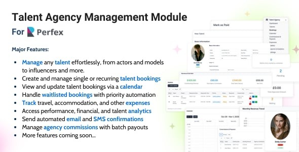 Talent Agency Management Module for Perfex CRM
