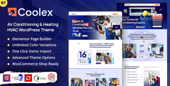 Coolex - Air Conditioning & Heating HVAC WordPress Theme