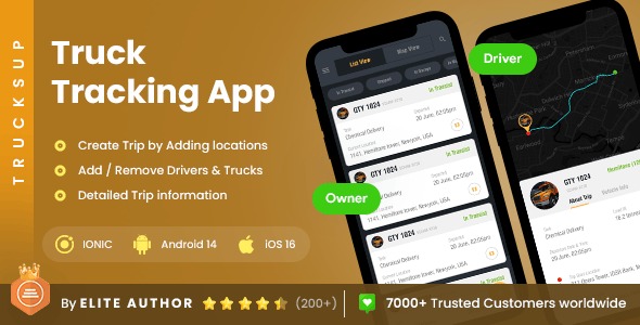 4 App Template | Truck Tracking | Truck Transportation Business | Truck Driver | Logistics | TrucksUp