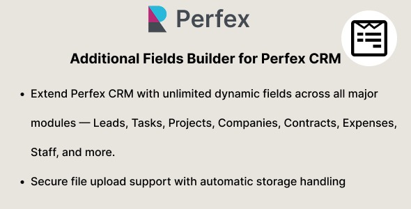 Additional Fields Builder for Perfex CRM