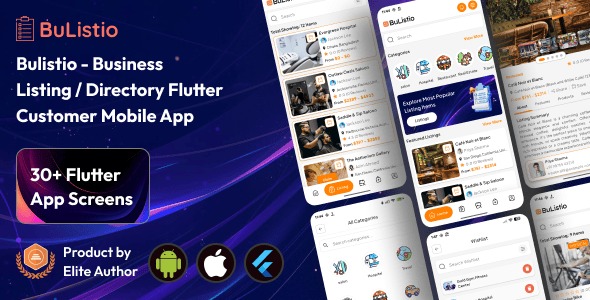 Bulistio - Multivendor Business Listings / Directory Mobile App for Customers (Flutter)