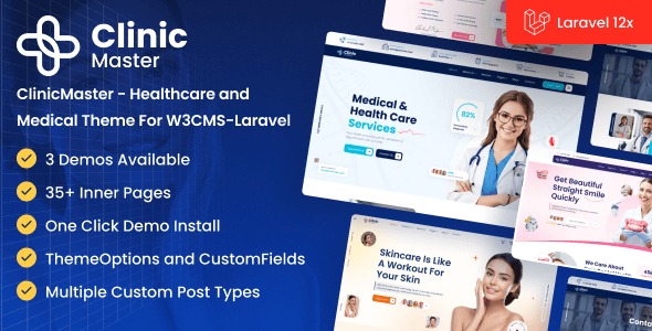 ClinicMaster - Healthcare and Medical Theme For W3CMS-Laravel