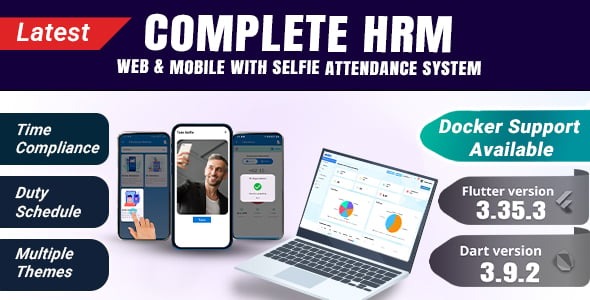 Complete HRM | Web & Mobile with selfie attendance system