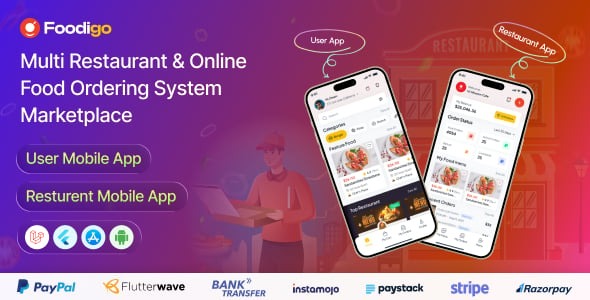Foodigo - Online Restaurant and Food Ordering Platform Flutter User & Restaurant Mobile App