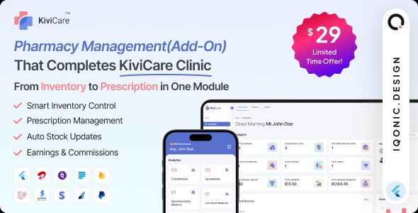KiviCare (TM) Pharma (Addon) – Pharmacy & Inventory Management in Laravel