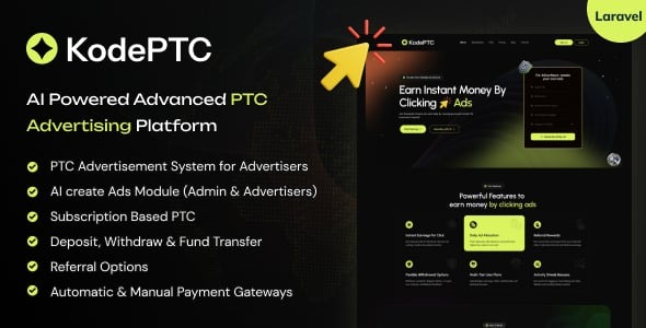 KodePTC - AI Powered Advanced PTC Advertising Platform