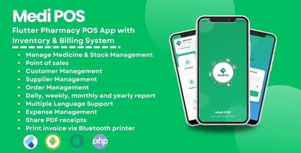 Medi POS – Flutter Pharmacy POS App with Inventory & Billing System (Android + iOS)