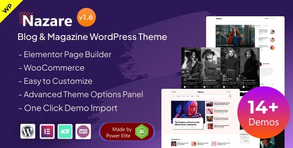 Nazare - Blog & Magazine Elementor WordPress Theme