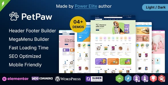 PetPaw - Pet Shop and Animal Care and Pet Food WordPress Theme