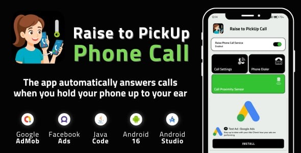 Raise To PickUp Phone Call with AdMob Facebook Android