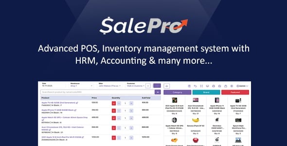 SalePro POS, Inventory Management System, HRM & Accounting [eCommerce + WooCommerce Add-on]