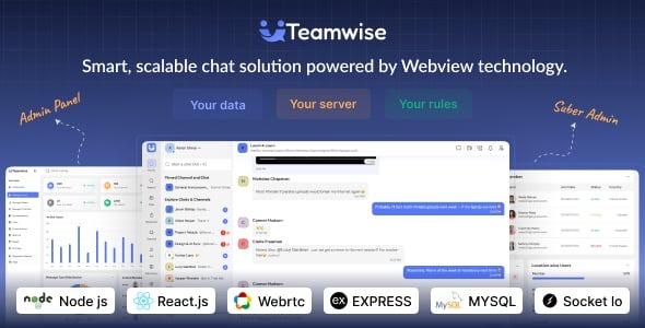Teamwise - Slack Clone | Chat App | Audio and Video Call | Realtime Messaging Saas Product
