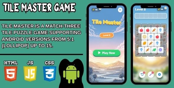 Tile Master: Match 3 Web Game (HTML5/CSS/JS) – Clean & Performance Optimized