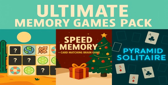 Ultimate Memory Games Pack – 3 Premium HTML5 Puzzle Games