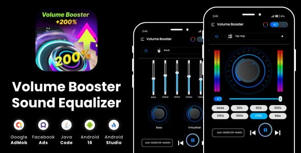 Volume Booster Sound Equalizer Edge Light with AdMob Facebook Ads Android