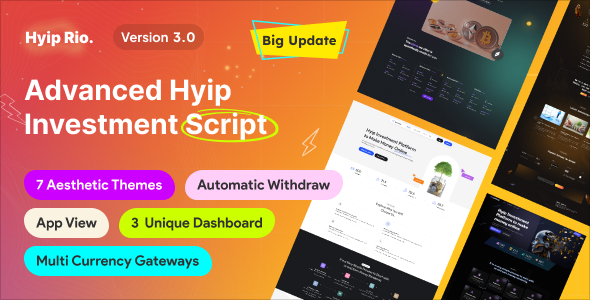 Hyip Rio - Advanced Hyip Investment Scheme With Ranking System and Automatic Withdraw