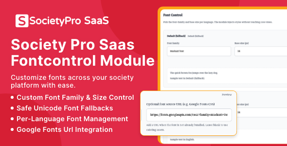 FontControl Module for SocietyPro Saas