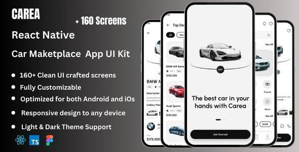 Carea - Car Marketplace React Native Expo App Ui Kit