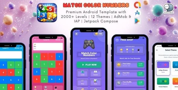 Match Color Numbers - Android Puzzle Game Template | AdMob & IAP | Jetpack Compose