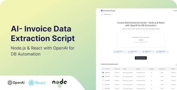 PDF Invoice Data Extraction to MongoDB – Node.js & React with OpenAI
