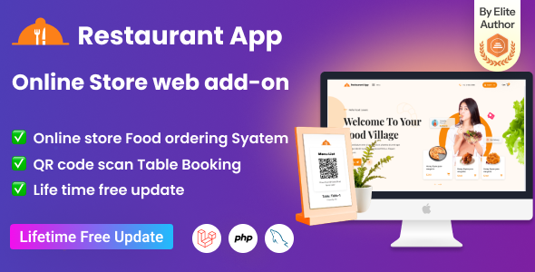 Restaurant App Online Store web add-on