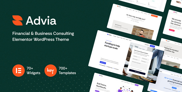 Advia - Financial & Business Consulting Elementor WordPress Theme
