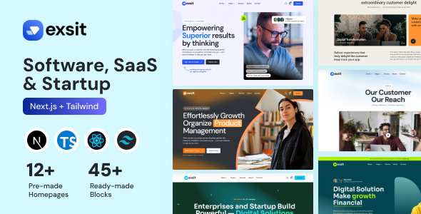 Exsit - Software, SaaS & Startup NextJs Template