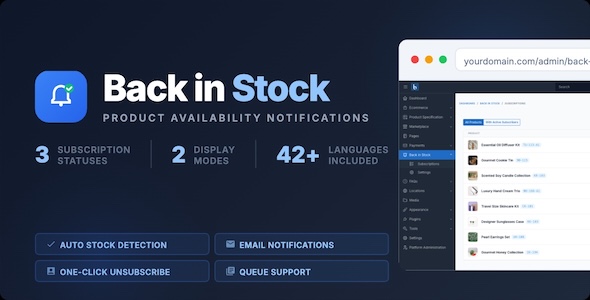 Ecommerce Back in Stock - Product Availability Notifications for Botble E-commerce