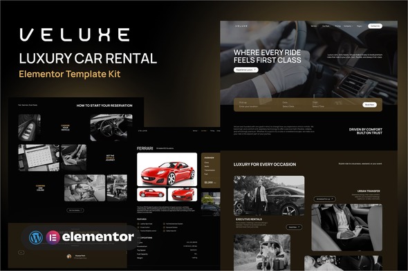 Veluxe - Luxury Car Rental Booking Elementor Template Kit