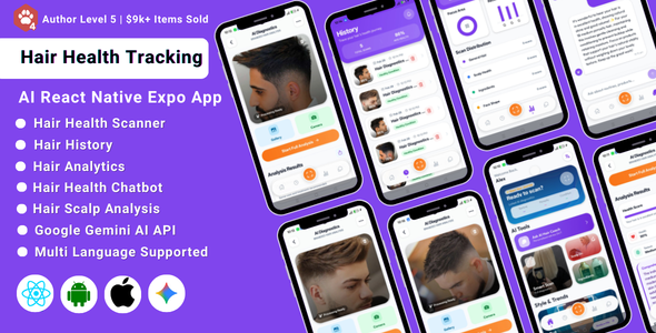 AI Hair Scanner & Hair Health Tracking App – React Native Expo with AI Analysis