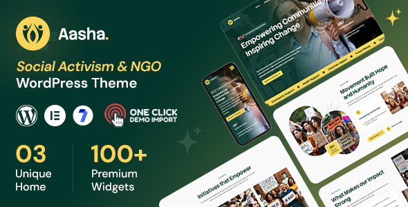 Aasha - Social Activism & NGO WordPress Theme