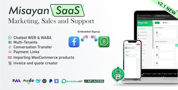Misayan WhatsApp Chatbot SaaS – Multi-Tenant: Chatbots, WooCommerce Integration & API Access
