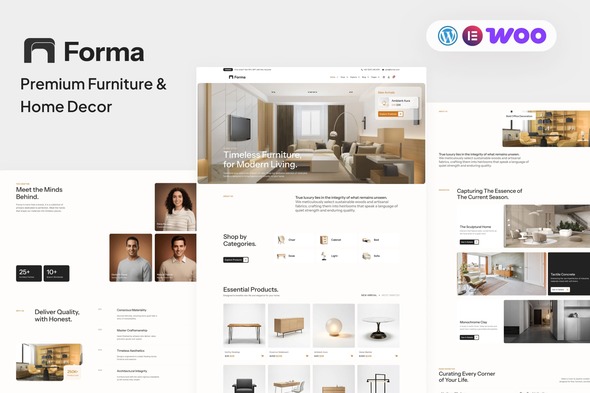 Forma - Home Furniture WooCommerce Elementor Pro Template Kit