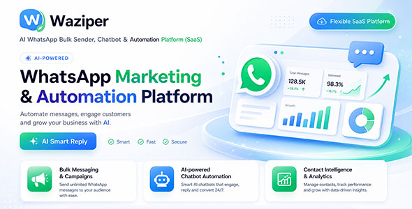 Waziper - AI WhatsApp Bulk Sender, Chatbot & Automation (SaaS)